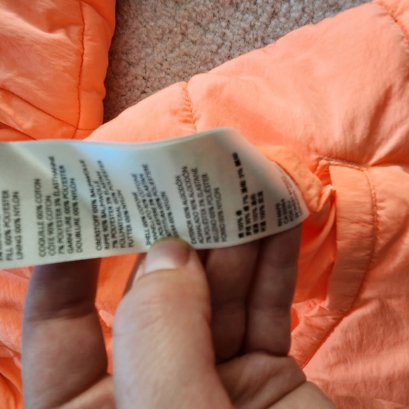 We the Free People Orange-Grey Black Run Reversible Puffer hood Jacket Small - Picture 13 of 13